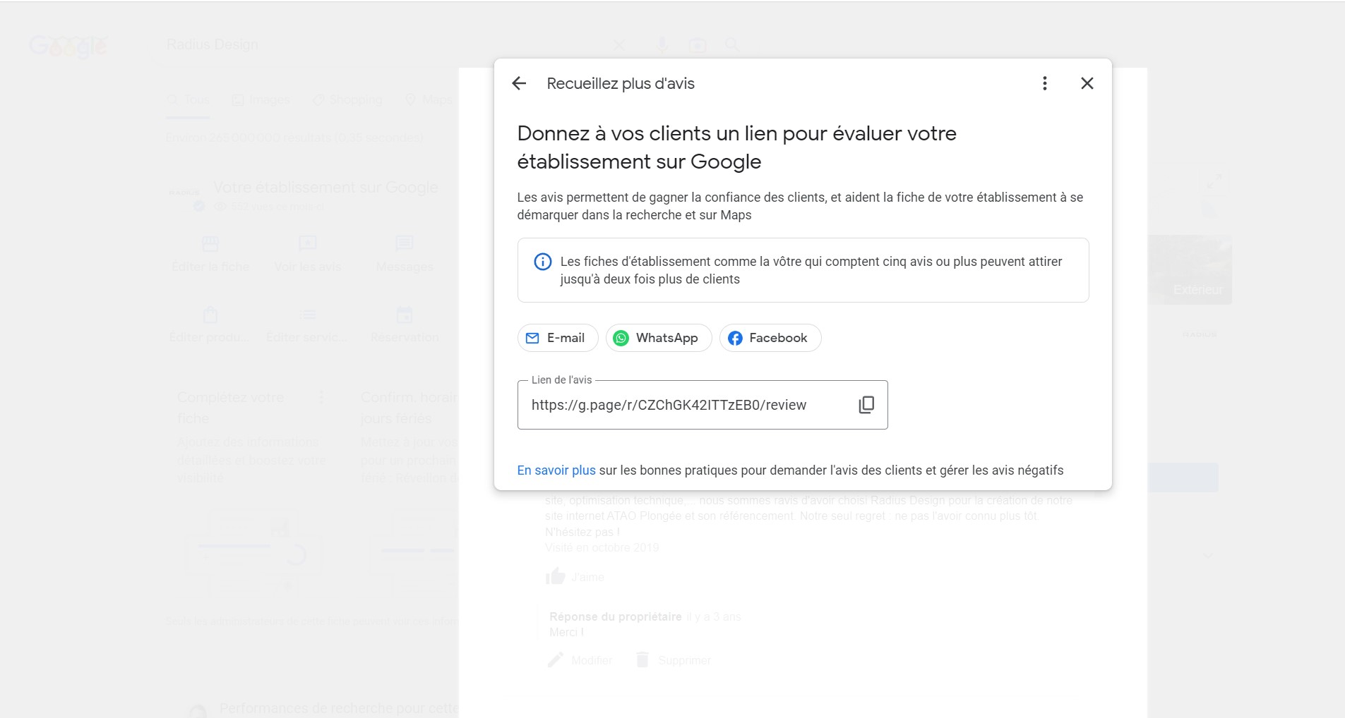 Comment créer un lien direct vers vos avis Google?