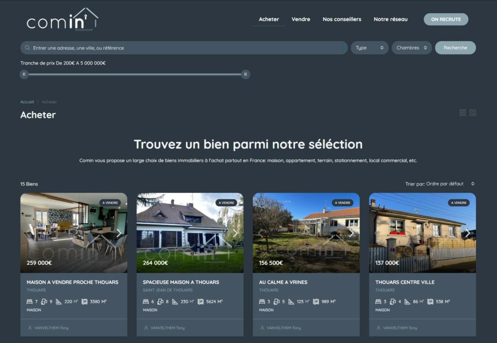 site web agence immobilière