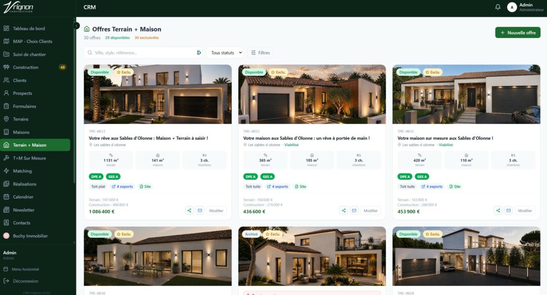 Logiciel sur mesure constructeur de maison
